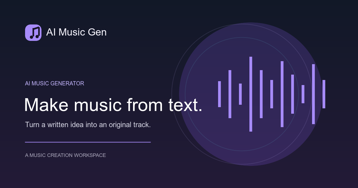 Screenshot of AI Music Generator.me, Describe a song in text and get an AI-generated track with vocals or instrumentals